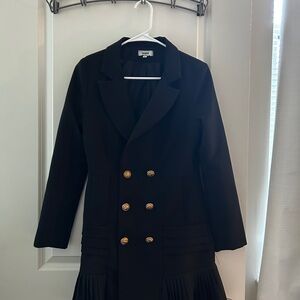 Black Double-Breasted Women's Coat